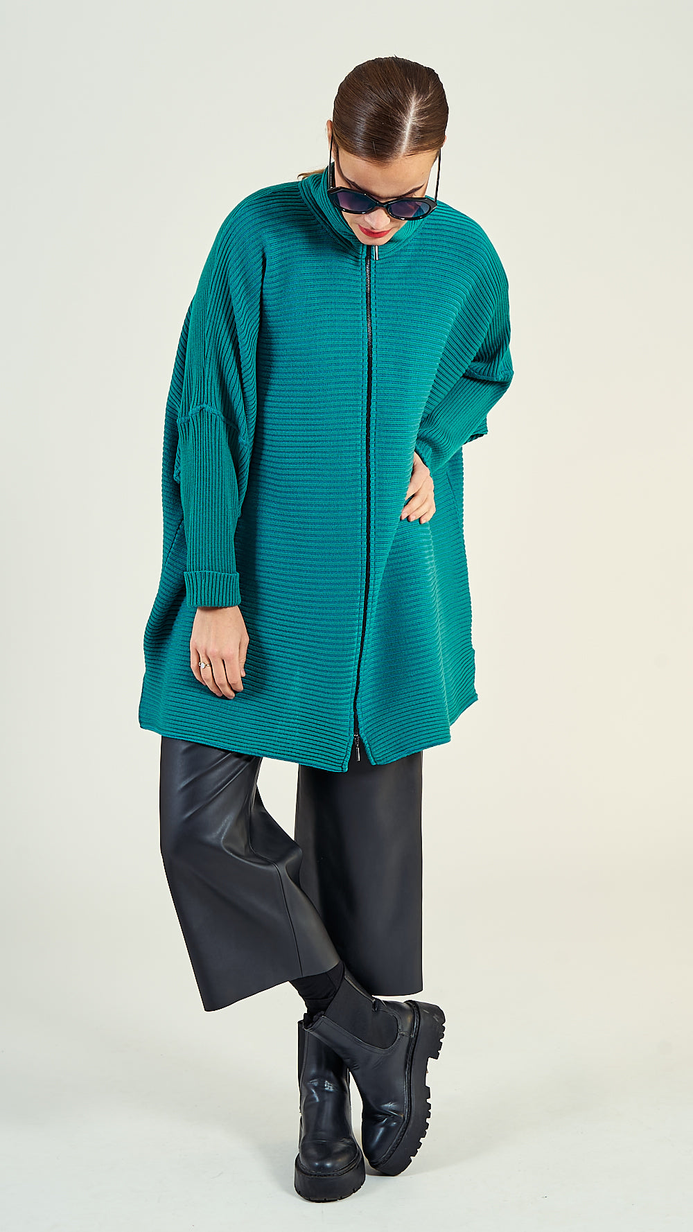 38/07 Wolljacke oversize lang
